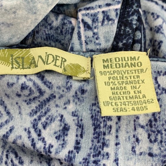 Islanders Womens Blue Blouse Medium Sleeveless Lightweight Top Polyester Spandex - Picture 4 of 9